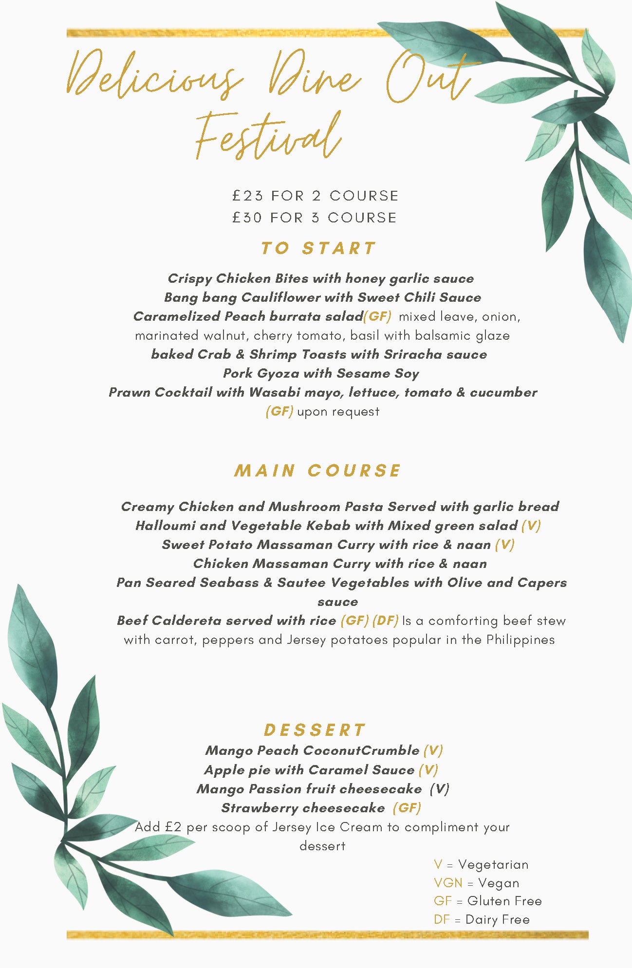 Le Moulin De Lecq Delicious Dine Out Festival - Two or Three Course Set Menu