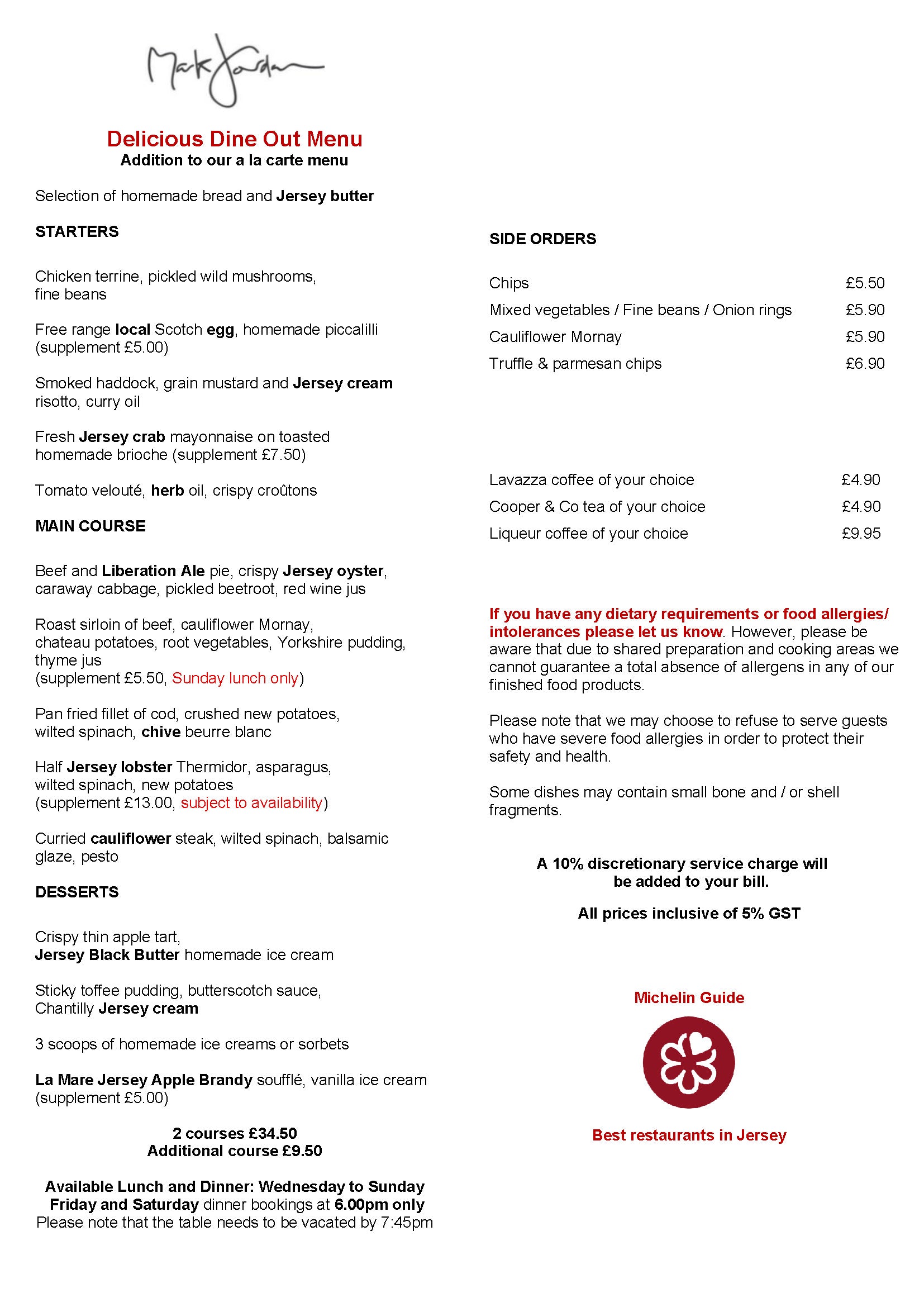 Mark Jordan At The Beach Delicious Dine Out Festival - Two or Three Course Set Menu