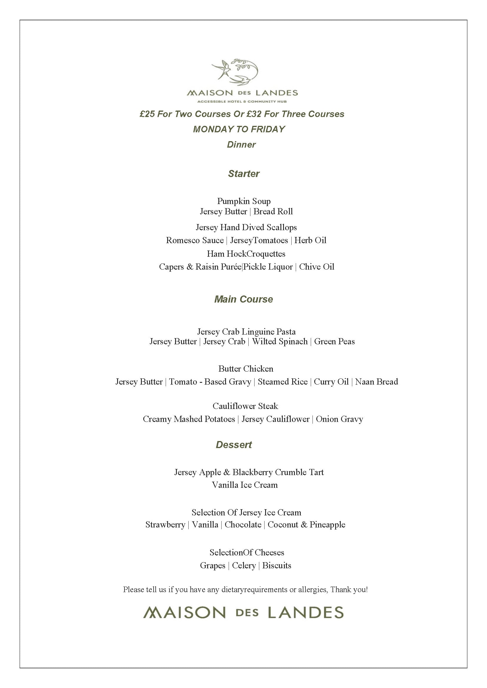 Maison Des Landes Delicious Dine Out Festival - Two or Three Course Set Menu