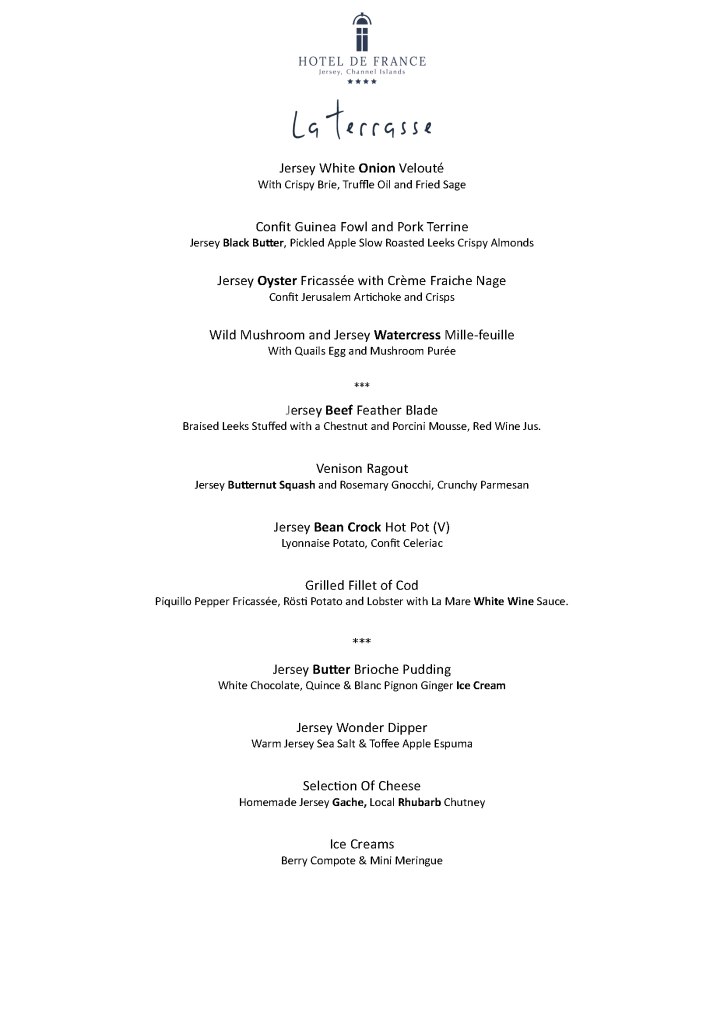 La Terrasse at Hotel De France Delicious Dine Out Festival - Three Course Set Menu